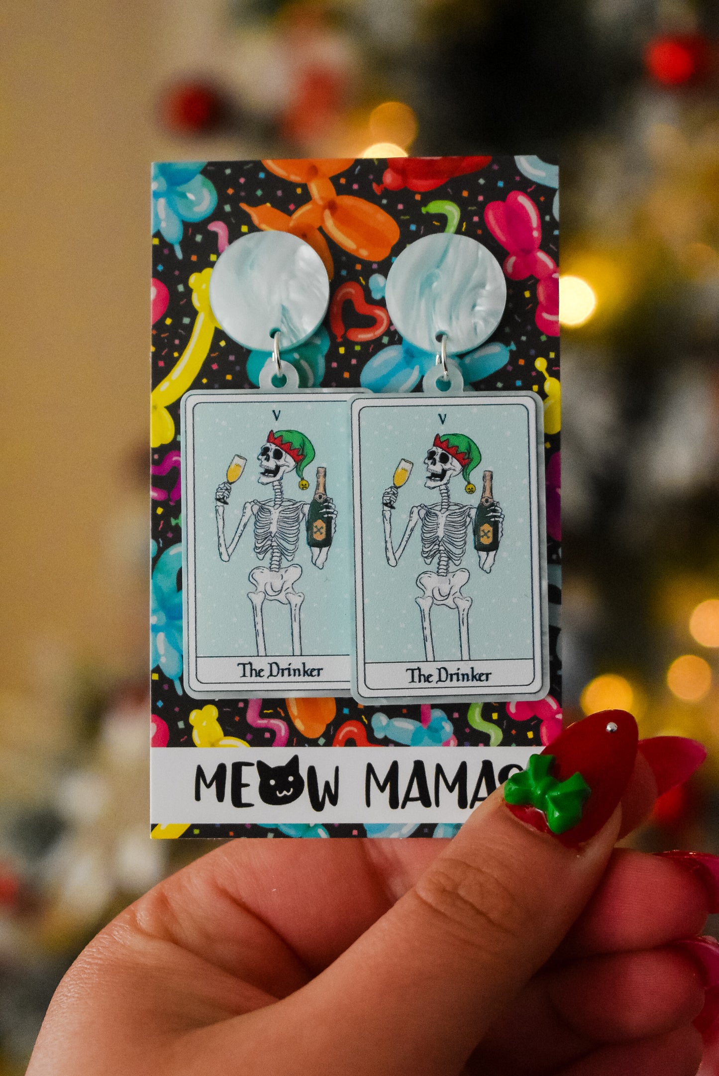 The Drinker Christmas dangle earrings