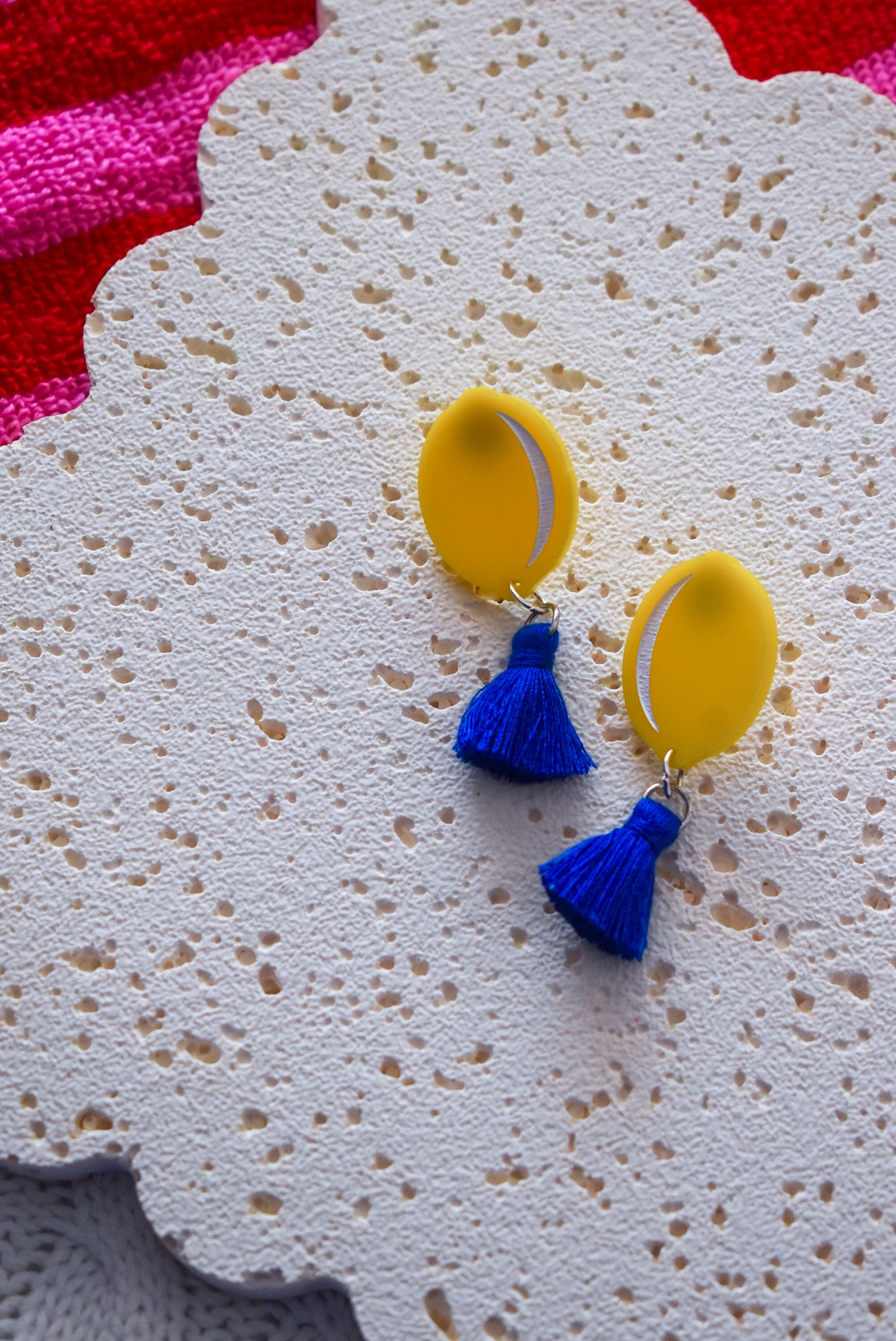 Lemon Tassel statement Christmas dangles