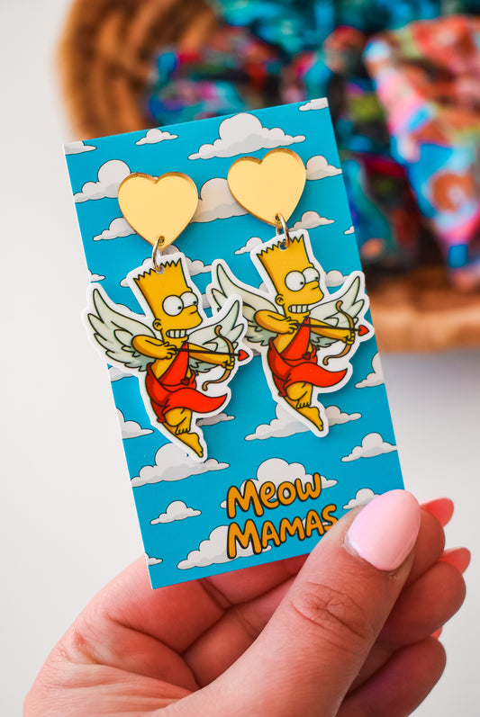 Cupid Bart dangle earrings