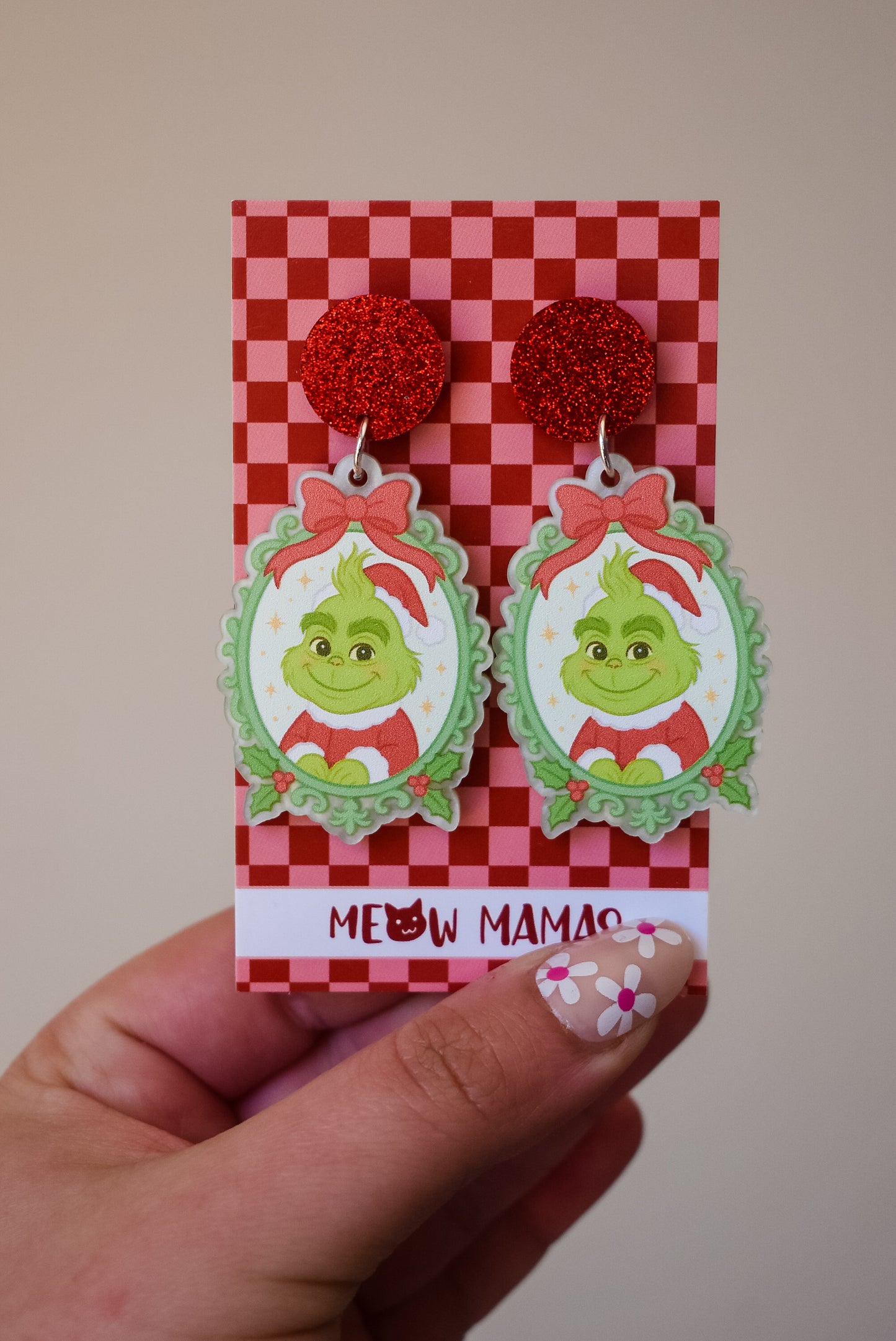 Baby Grinch Acrylic earrings