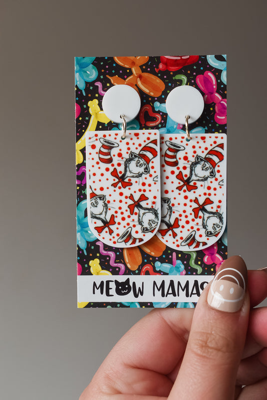 Cat in the hat Arch dangle earrings