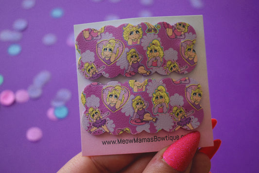 Miss Piggy squiggle snap clip set
