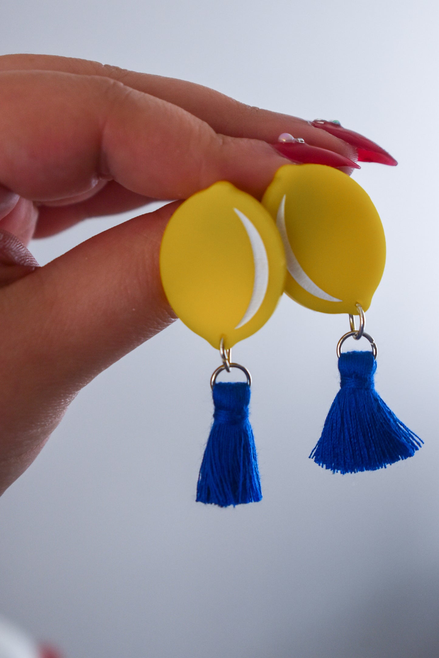 Lemon Tassel statement Christmas dangles