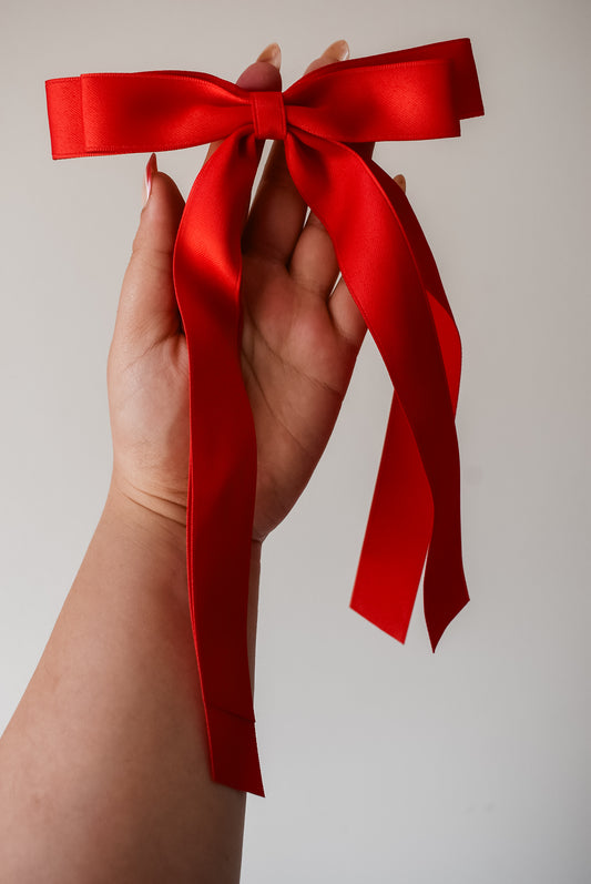 Vibrant red Skinny ribbon bow
