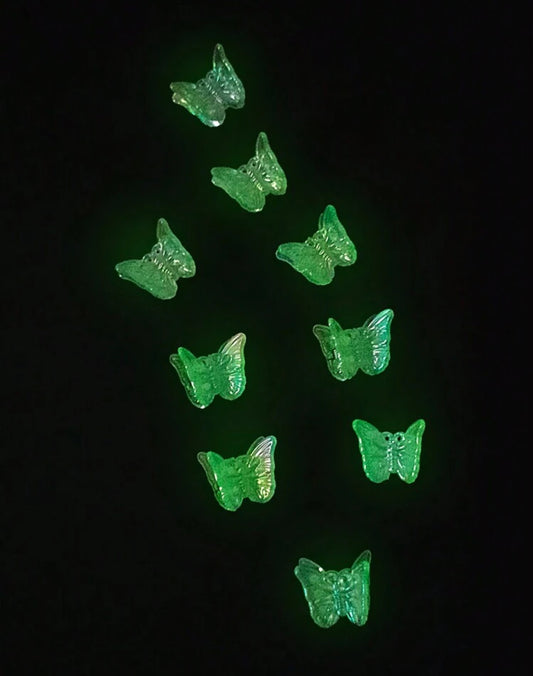 GLOW IN THE DARK butterfly mini claw clips