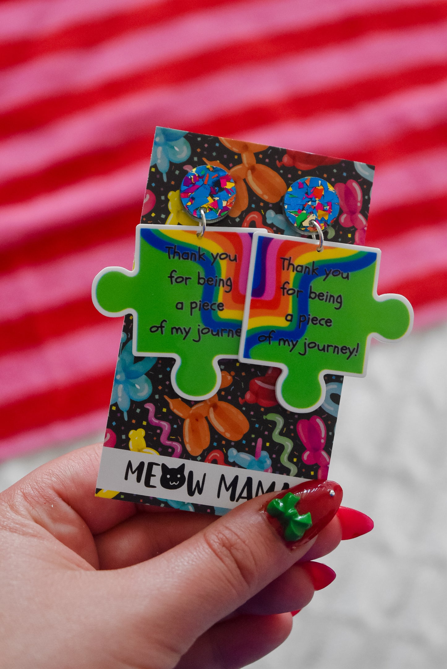 Thank You Teacher Puzzle Piece dangle earrings
