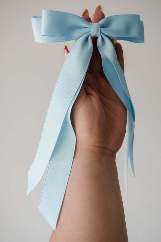 Blue Skinny ribbon bow