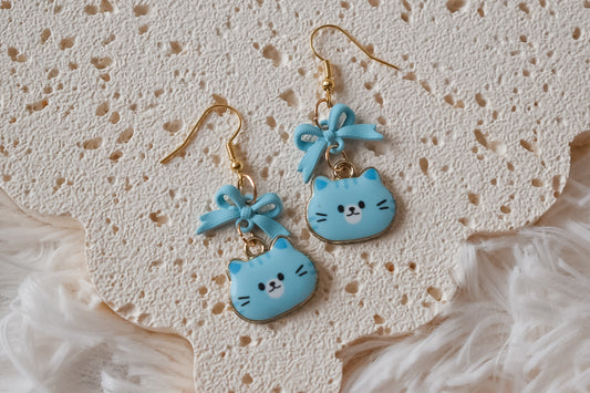 Kawaii cat earrings BLUE