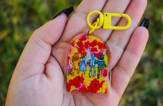 Yellow brick road acrylic keychain