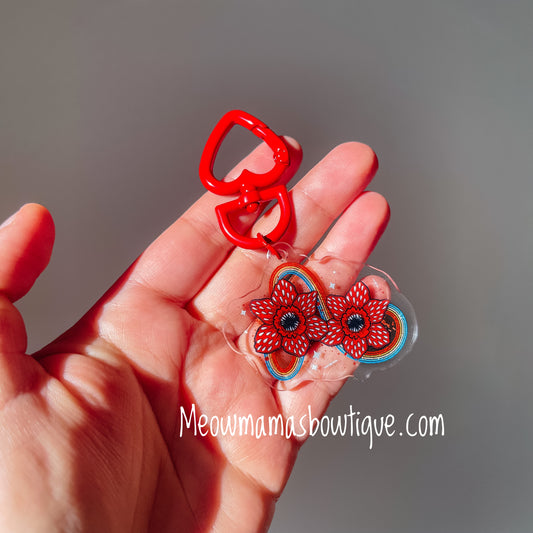 Upside down flower acrylic keychain