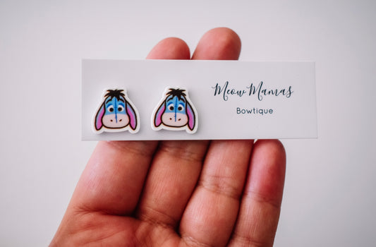 Sad donkey stud earrings