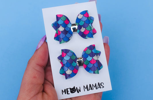 Rainbow scales Teeny Tiny pigtail set