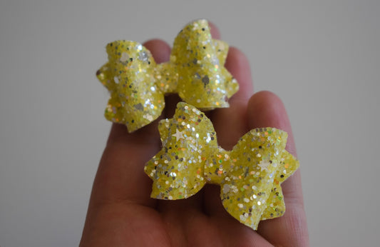 Fairy dust Teeny Tiny pigtail set YELLOW