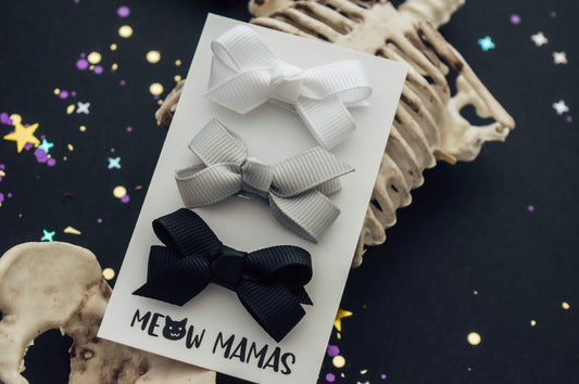 Boutique mini baby clip set Monochrome