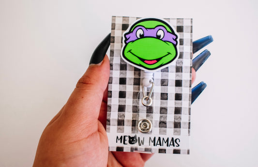 Purple turtle Badge reel