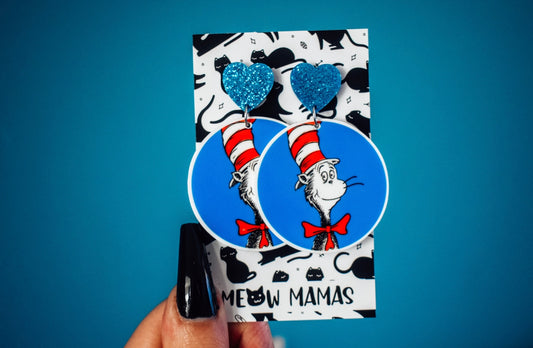 Rhyme cat dangle earrings