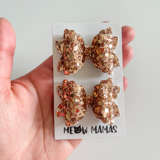 Rose gold scalloped Tiny pigtail set