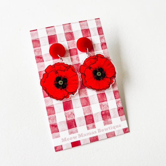 Poppy acrylic dangles
