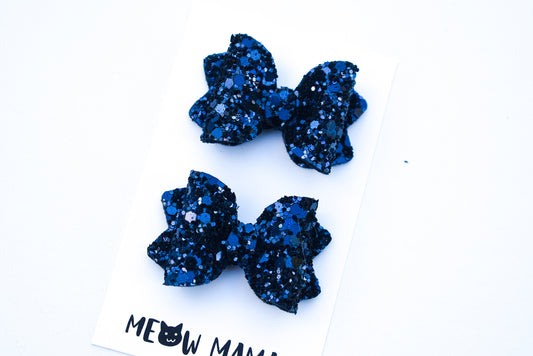 Navy Teeny Tiny pigtail set