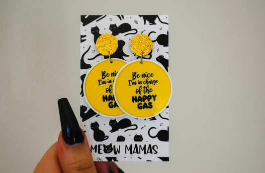 Happy gas dangle earrings