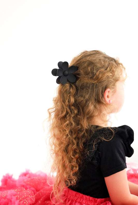 Large daisy hair claw clip BLACK